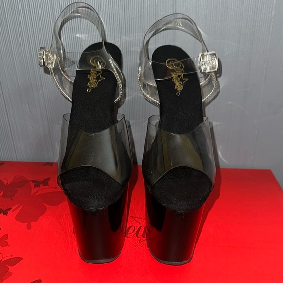 Pleaser: black 8 inch size 8 Flamingo-808 - Picture 2 of 5